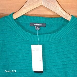 Premise Women's Emerald Lake Green Knit Sweater XL Viscose Nylon